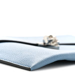 Calfskin Skull Envelope Clutch Blue