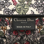 Canvas Embroidered Medium Book Tote White Multicolor