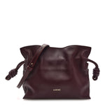 Calfskin Mini Flamenco Knot Clutch Dark Burgundy