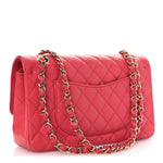 Caviar Quilted Medium Double Flap Dark Pink