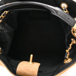 Suede Calfskin Shiny Lambskin Quilted Small Coco Base Shopping Bag Beige Black