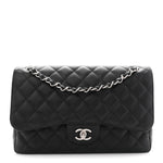 Caviar Quilted Jumbo Double Flap Black