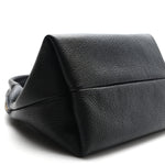 Grained Calfskin Softbit Medium Shoulder Bag Black