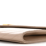 Grain De Poudre Matelasse Chevron Monogram Envelope Clutch Dark Beige