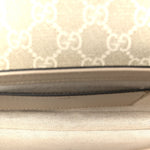 GG Supreme Monogram Textured Dollar Calfskin Web Mini Ophidia Envelope Shoulder Bag Beige Mystic White Oatmeal