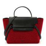 Felt Smooth Calfskin Mini Belt Bag Red