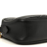 Calfskin Matelasse Small GG Marmont Chain Shoulder Bag Black