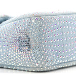 Denim Strass Evening Flap Bag Blue