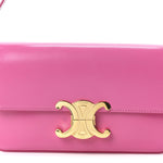 Shiny Calfskin Triomphe Shoulder Bag Fuchsia