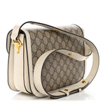 GG Supreme Monogram Horsebit 1955 Shoulder Bag Beige Mystic White