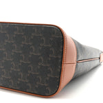 Triomphe Canvas Calfskin Small Bucket Bag Tan