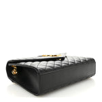 Grain De Poudre Textured Mixed Matelasse Triquilt Medium Monogram Satchel Black