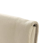 Chevre Silver Metallic Edge Hardware Envelope Clutch Gris Glace