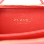 Caviar Quilted Small CC Filigree Vanity Case Coral
