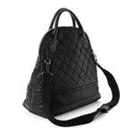 Coated Canvas Quilted Large Garment Travel Bag Black