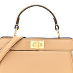 Shiny Nappa Petite Peekaboo I SEE U Satchel Miele Scuro