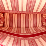 Canvas Embroidered Mykonos Large Striped Book Tote Red