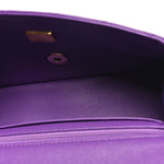 Lambskin Quilted Mini Top Handle Rectangular Flap Dark Purple