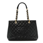 Caviar Quilted Grand Shopping Tote GST Black