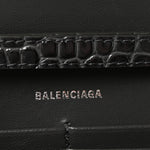 Shiny Calfskin Crocodile Embossed Hourglass Chain Bag Gris