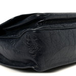Crinkled Calfskin Matelasse Monogram Medium Niki Chain Satchel Deep Marine