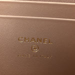 Caviar Quilted Top Handle Slim Vanity With Chain Dark Beige