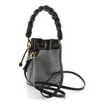 Wool Vitello Grace Small Houndstooth Mini Mon Tresor Bucket Bag Grigio Anthracite