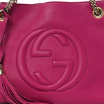 Cellarius Calfskin Medium Soho Chain Shoulder Bag Bright Bouganville