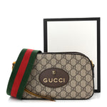 GG Supreme Monogram Web Neo Vintage Shoulder Bag Beige New Acero Crop