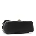 Lambskin Chevron Quilted Mini Rectangular Flap Black