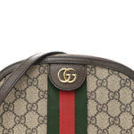 GG Supreme Monogram Textured Dollar Calfskin Web Small Ophidia Dome Shoulder Bag Beige Ebony New Acero