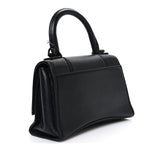 Shiny Box Calfskin Strass Hourglass Top Handle Bag XS Black