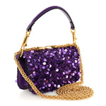 Sequin Crystal Vlogo Embroidered Small Loco Shoulder Bag Astral Purple