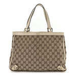 Monogram Medium Abbey Tote White