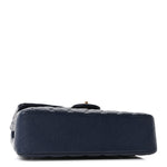 Caviar Quilted Medium Double Flap Navy