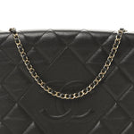 Lambskin Quilted Large Diamond CC Flap Black