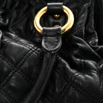 Calfskin Quilted Stam Black