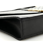 Grain De Poudre Matelasse Chevron Large Monogram Satchel Black