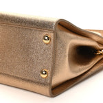 Metallic Dauphine Medium Frame Tote Gold