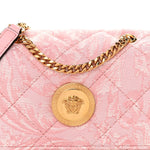 Baroque Jacquard Quilted Small Medusa Shoulder Bag Baby Pink
