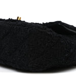 Tweed Quilted Mini Square Flap Black