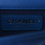 Calfskin Quilted North South Boy Flap Blue