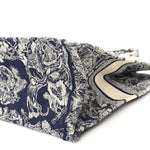 Canvas Embroidered Large Dioriviera Toile De Jouy Reverse Book Tote Blue