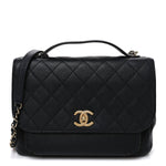 Caviar Quilted Large Business Affinity Flap Black