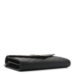 Grain De Poudre Mixed Matelasse Triquilt Monogram Chain Wallet Black