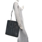 Dollar Pigprint Koi Calfskin Interlocking G Tote Bag Black