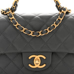 Caviar Quilted Mini Handy CC Flap Grey
