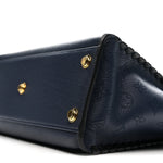 Calfskin Mahina Braided On My Side MM Navy Blue