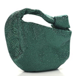 Crystal Embellished Satin Mini Hotfix Jodie Emerald