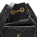 Lambskin Matelasse Monogram Joe Nano Bucket Bag Black